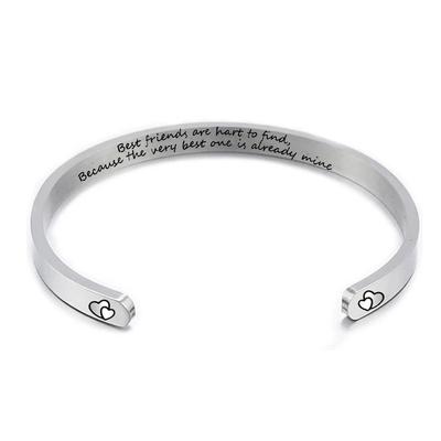 Titanium Steel Bracelet Personalized Phrase Bracelet Carved Bracelet Birthday Graduation Friendship Gift Souvenir for Women