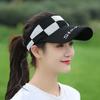 Sunscreen Summer Checkerboard Letter Sun Visor Hollow Empty Top Hat Sun Hat Baseball Cap Sun Cap