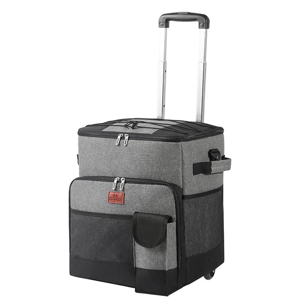 

35L Collapsible Rolling Cooler with Wheels Insulated Cooler Bag Large Capacity Outdoor Moving Container for Outdoor Travel BBQ