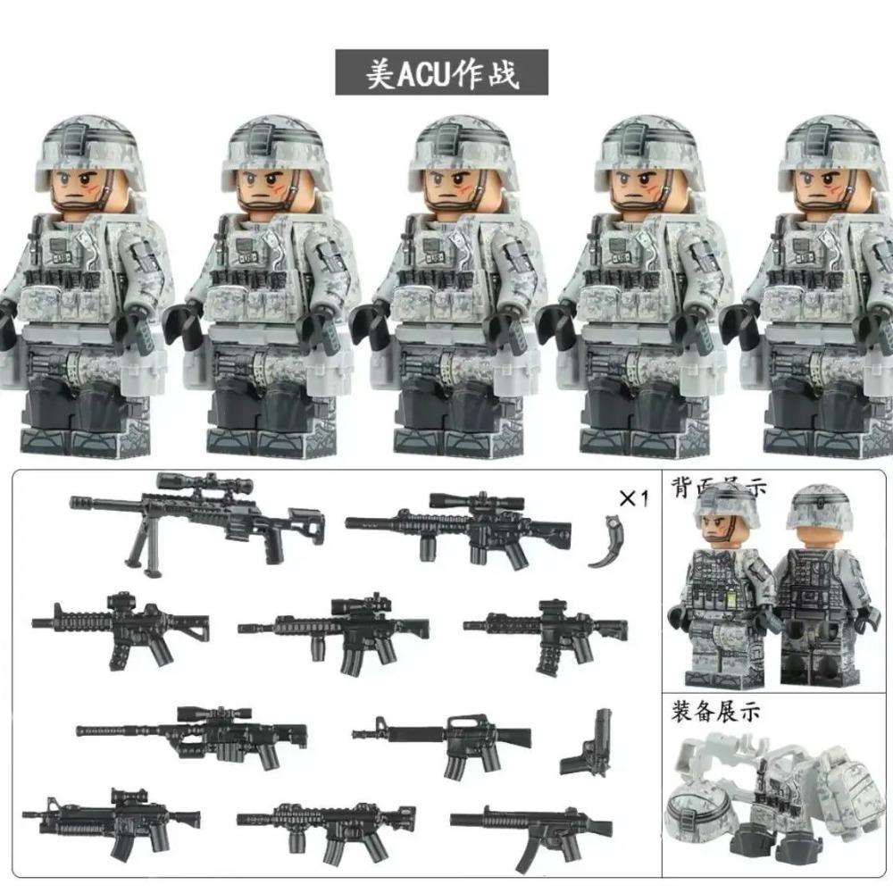 High military US special forces soldiers green beret army weapons miniature building block puzzle birthday gift world war ii