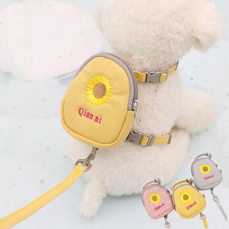 Manufacturer  Cute Design Outdoor Use Multi-colors Cat Dog Harness with Bag (Blue,S) синий