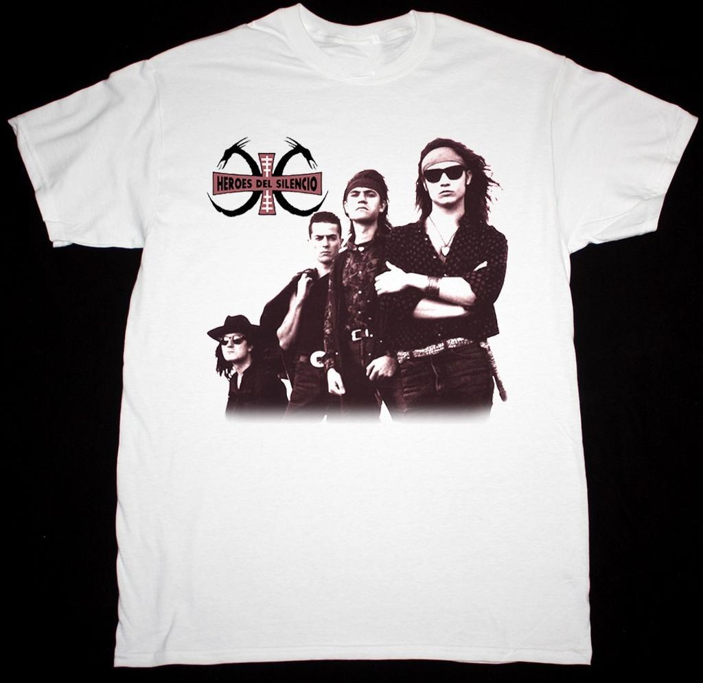 Vtg HEROES DEL SILENCIO Cotton White Unisex Full Size Shirt BL87