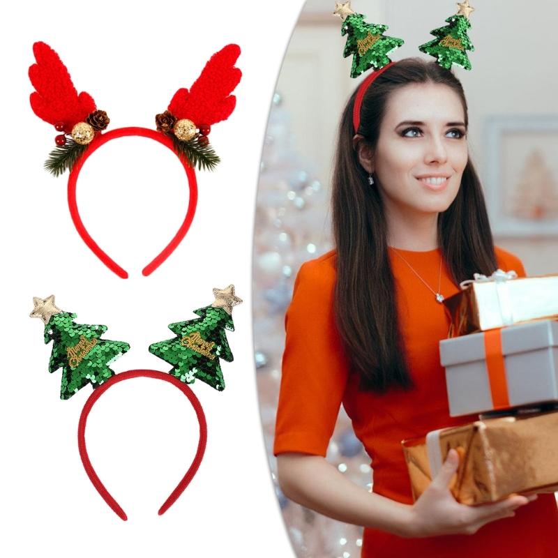 Holiday Headdress Children Hair Hoop Stage Performances Hair Band Sweet Styles for Themed Parties and Home Celebration