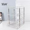 Stackable Office Storage Clear Desk Organizer, Transparent Layers PET File Rack, Stationery Box Space Saving Organizer for A4 Documents And