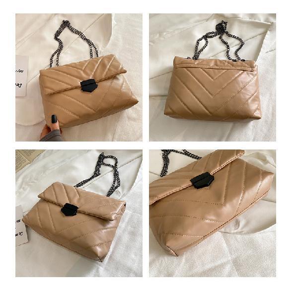 Casual Chain Crossbody Bags For Women Fashion Simple Shoulder Ladies Designer Handbags PU Leather Messenger Bags
