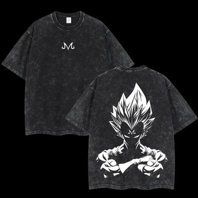 Son Goku Anime Dragon Ball Cosplay Gewaschenes T-Shirt Print Baumwolle Kurzarm Locker Groß Lässig Sport Fitness T-Shirt Herren Harajuku Kleidung