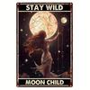 Vintage Moon Child Metal Tin Sign Retro Wall Art Decor for Home Bar Cafe Garage