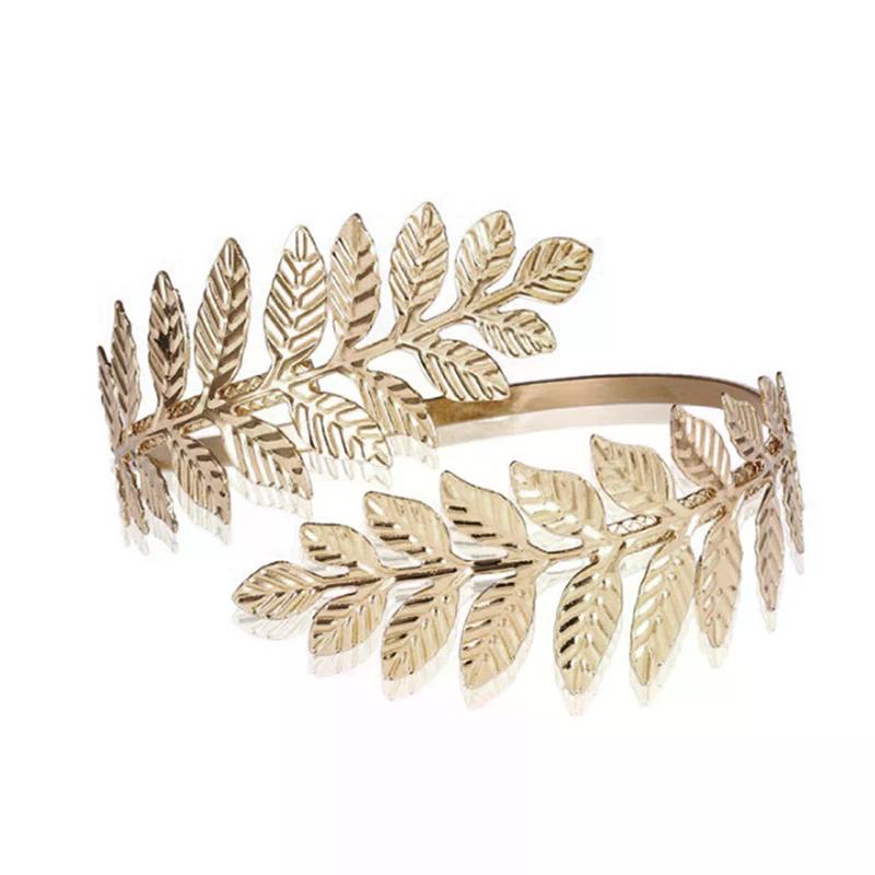 Metal Greek Roman Laurel Leaf Bracelet Armband Upper Arm Cuff Armlet