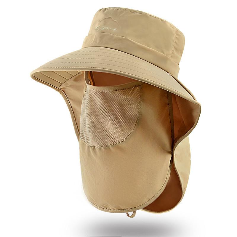 

Summer Men Sun Protection Hat With Wide Brim And Neck Shield For Outdoor Travel хакі