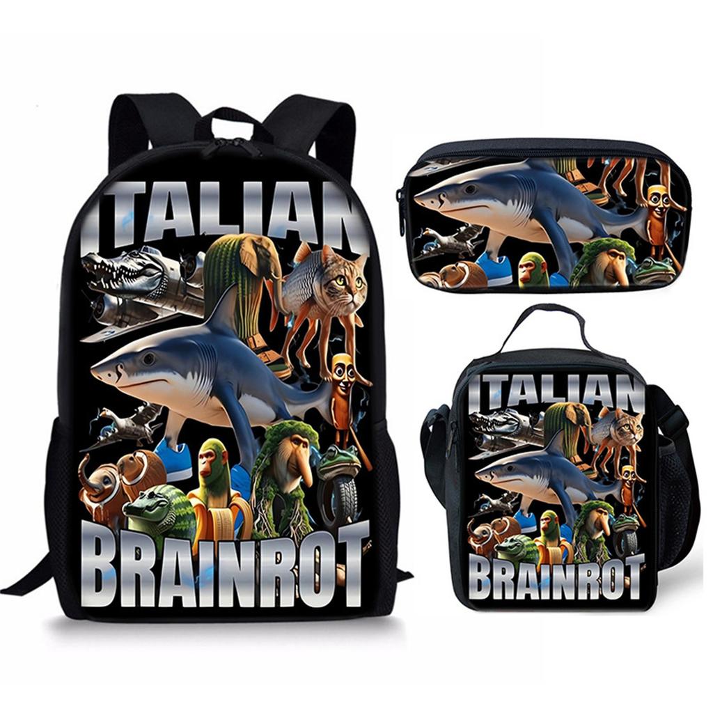 Cartoon Printing Casual Shoulder Bag Junior High School Students Large Capacity Backpacks