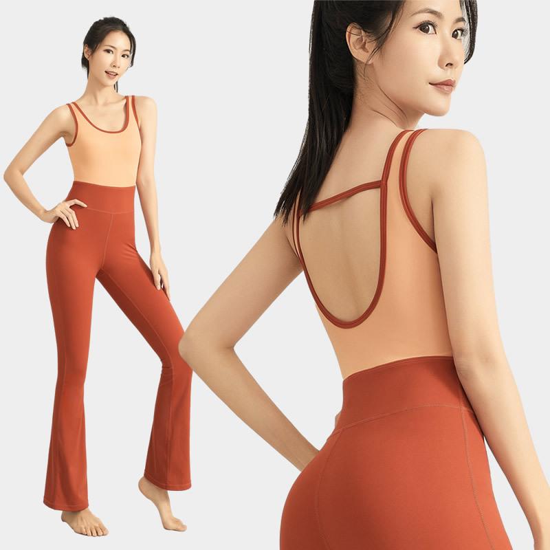 Women's Premium Cross-border Micro-flare Yoga Jumpsuit for Fitness and Sports Training