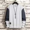 Men's Patchwork Hoodie - Trendy Loose Round Neck Pullover, Long Sleeve Layer with Plus Velvet for Spring and Autumn