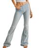 Niedrig taillierte Stretch Schlagjeans für Damen - Europäische & Amerikanische Mode