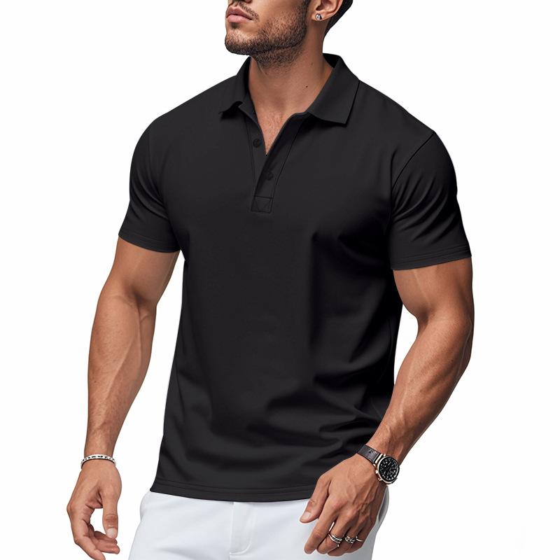 Summer Mens Short Sleeve Button Up Polo Shirts Golf Shirts Fashion Business Casual Male Tops Tees Polo