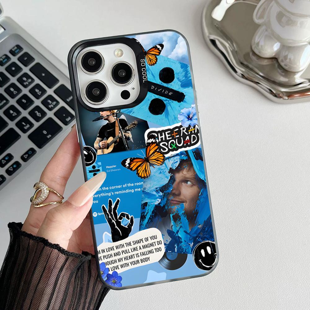 E-Ed S-Sheeran Hot Singer Phone Case Matte Colored Silver For Iphone 17 16 15 14 Pro 13 12 Air Plus 11 7 8 Max Luxury Cover