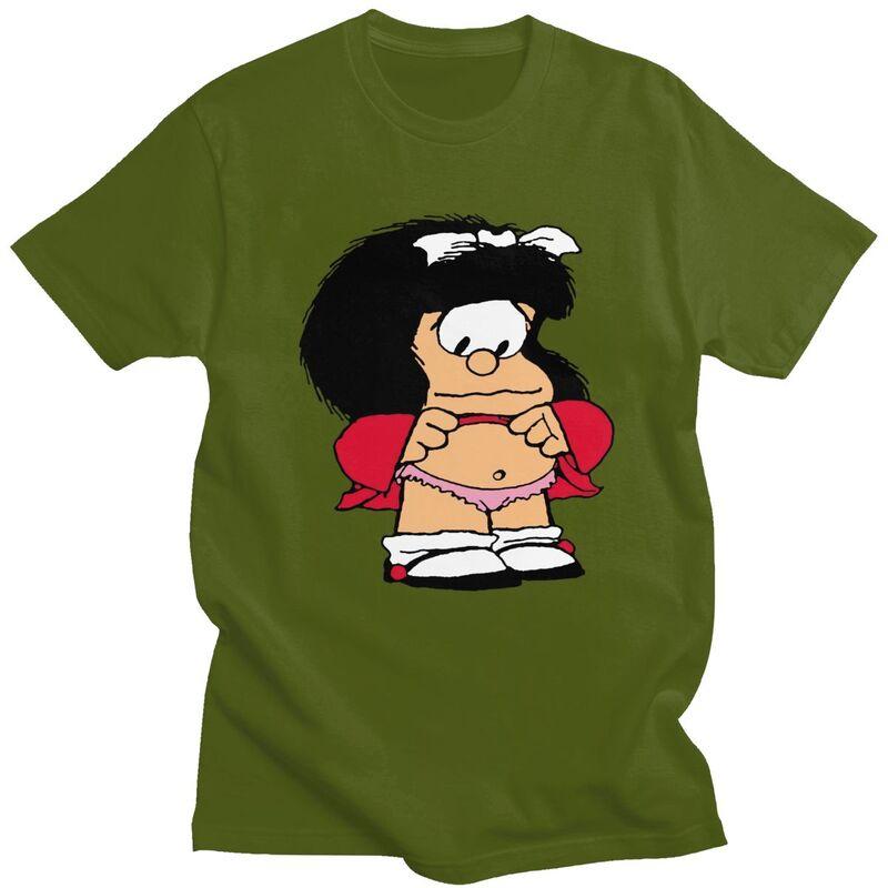 Custom Cool Quino Comic Cartoon Mafalda T Shirt Men Short Sleeves 100 Cotton Tshirt Tees Fashion Tshirt