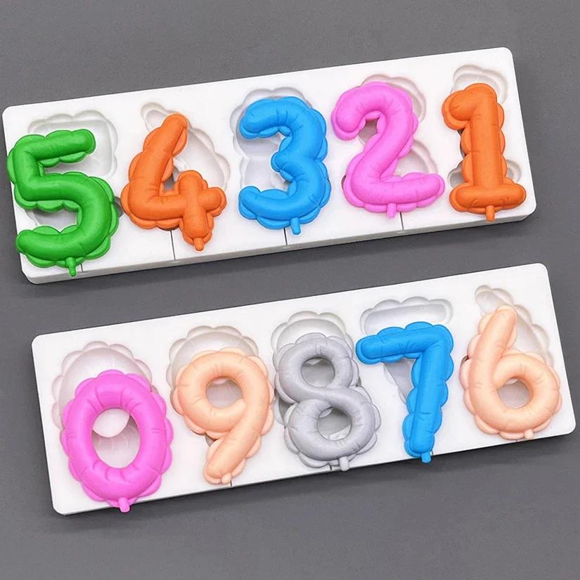 Number Lollipop Silicone Sugarcraft Mold Resin Tools Cupcake Fondant Cake Decorating Tools