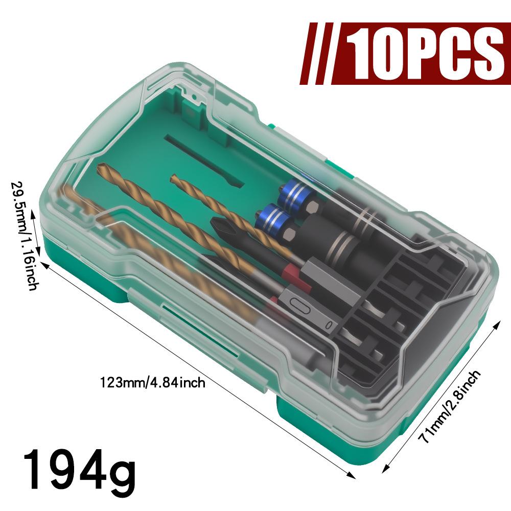 

10Pcs Magnetic Impact Drill Bit Set Hex Shank Screwdriver Bits Twist Drill Socket Adapter Power Tools Kit for Electric Driver