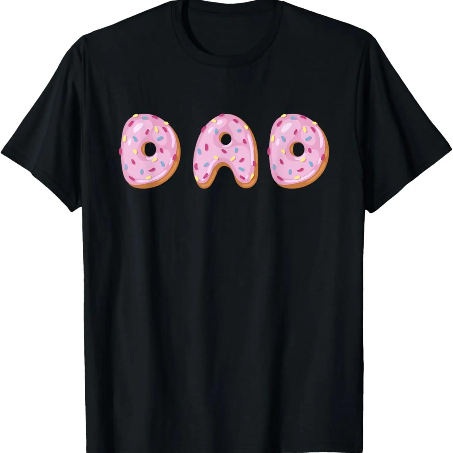 

Funny Dad Doughnut Donut Sprinkles Glazed Donuts Design T-Shirt XXXXXL чорний