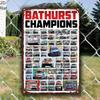 2D Flat, 1pc Vintage Bathurst 1000 Champions Metal Wall Art Sign Durable Iron Racing Trophy Poster with Pre-Drilled Holes