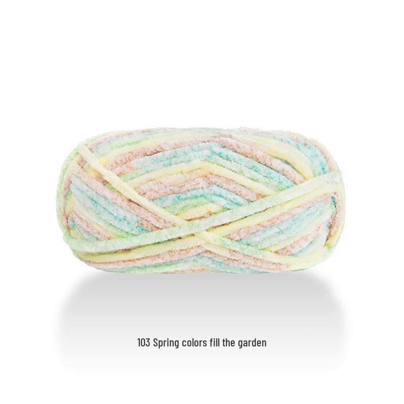 Jiate Snowball Chenille Yarn: Cozy, Thick, Fluffy Yarn for DIY Crochet, Gold Velvet Knit, Shoes, and Scarf Projects.