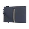 Bally Letter Logo Zip Closure Calfskin Clutch Men clutch Navy-Blue 6232049