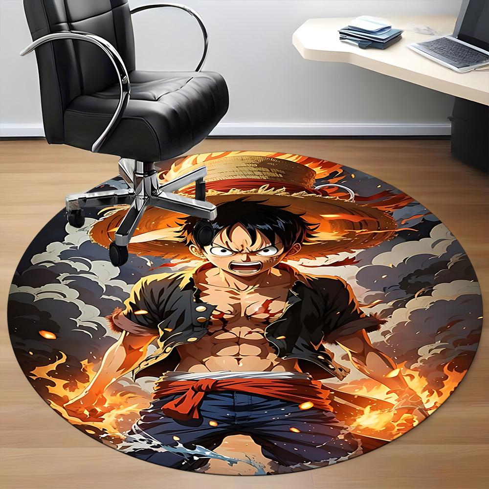 1pc Monkey D. Luffy One Piece Office Round Area Rug, Under Office Chairs Bedroom Living Room Home Decor  A1022155