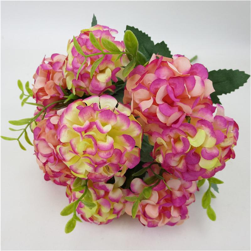 Heads 10 Artificial Hydrangea Fake Silk Flowers Bouquet Bunch Wedding Decor Home