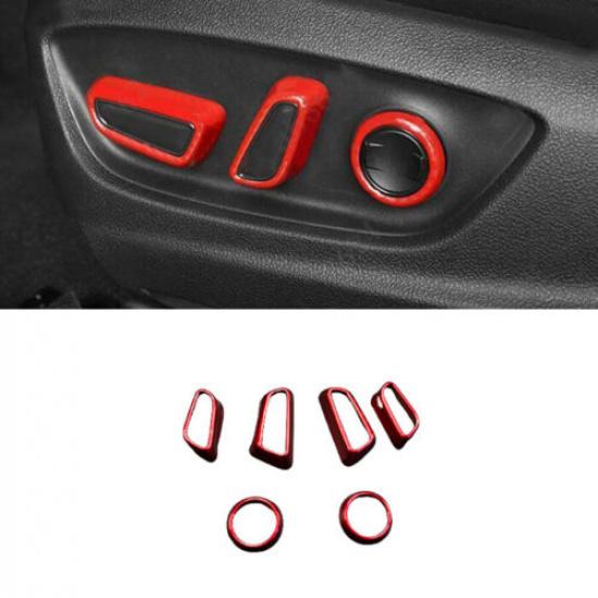 Car Seat Adjustment Button Switch Trim For Toyota Camry 2018- ABS Bright Red