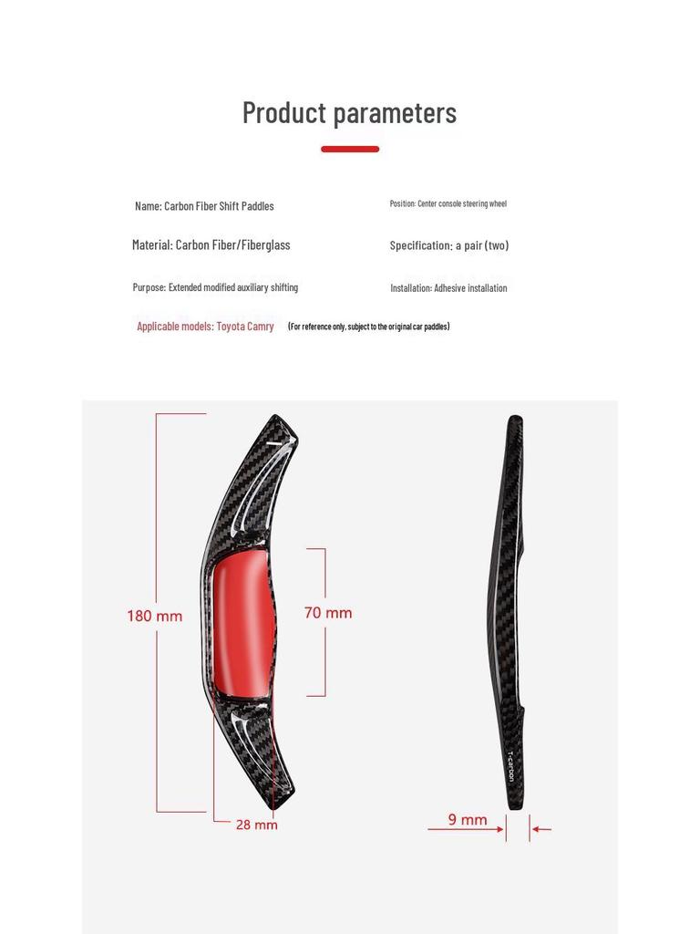 True Carbon Fiber Shift Paddles for 2019-20 Asian Dragon, Corolla, and RAV4