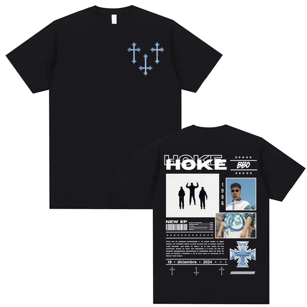 2026 Hip-Hop Singer HOKE BBO s Tour Pattern Men s Retro High-Quality Fashion Hip-Hop Cotton T-Shirt Streetwear - Men s Summer... S