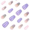 24pcs Pastoral Small Fresh Manicure 3D Flower Wear Nail Piece Short Ballet Removable Nail Piece