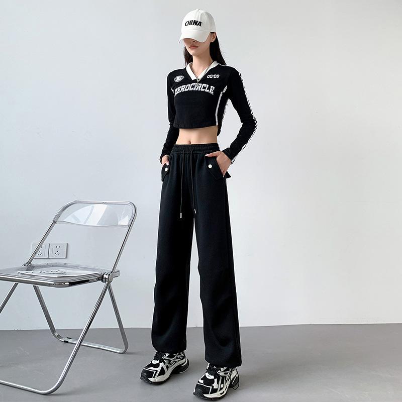 Overalls Women's Autumn and Winter New Comfortable and Trendy Wide-leg Straight Leggings Spice Girl Casual Sweatpants