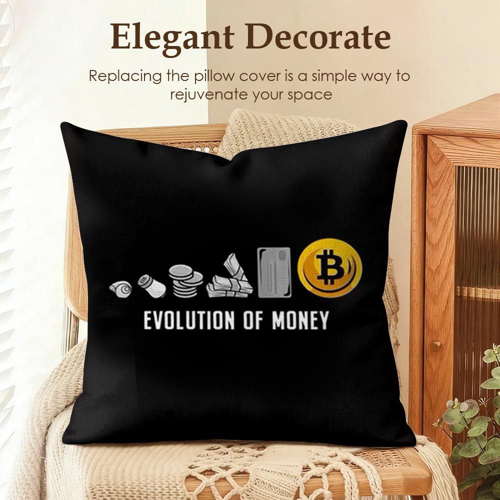 

Bitcoin Cryptocurrency Btc Cushion Cover Natural Linen Organic Fabric DoubleSided Printing Sofa Home Decor Gift Pillow Case 30x30cm