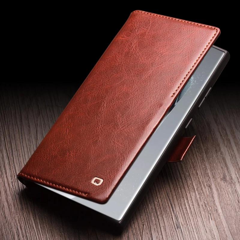 Oryginalne Skórzane Etui na Telefon dla Samsung S24+ Plus 5G Styl Biznesowy Moda Luksus z Miejscami na Karty Pokrowiec dla S24 Ultra 5G