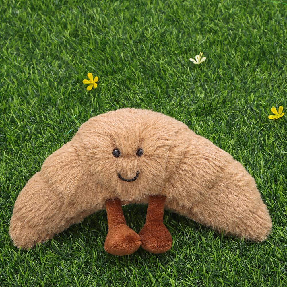 Rag Doll Toy Sofa Decoration Stuffed Animals Croissant Plush Smile Bread Pillow Plush Toys Smile Croissant Bread Pillow