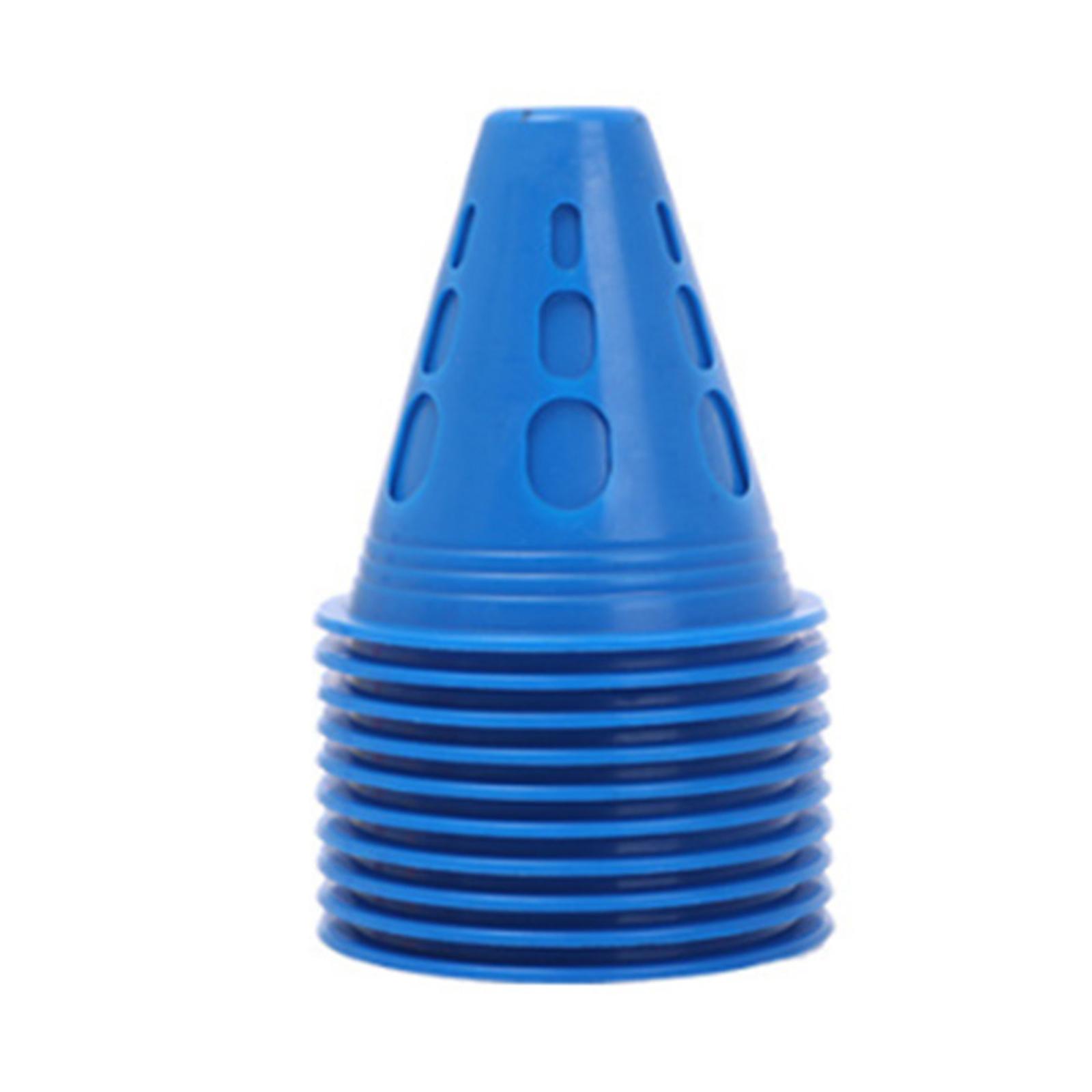 

10Pcs Skating Marker Cone Training Cones Colourful Windproof Training Agility Marker Cones for Roller Skating Practice синий
