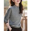 Autumn and winter new semi-turtleneck bottoming shirt women's autumn and winter retro temperament sweater loose and thin long-sleeved knitted sweater