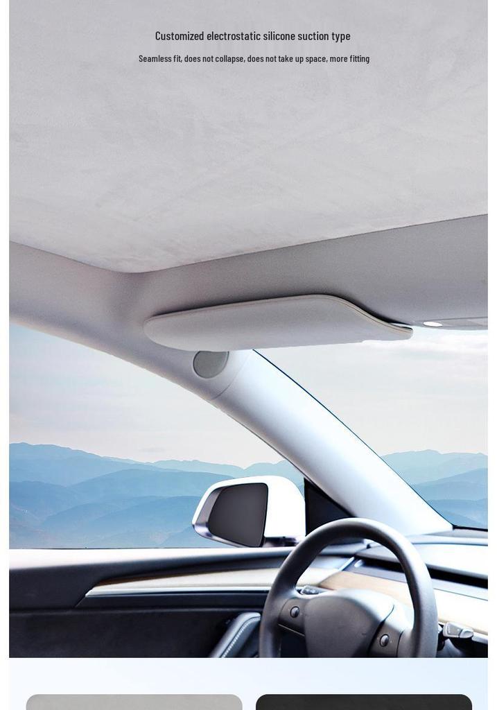 Panoramic Sunroof Sunshade: Nano-Adsorption Heat Insulation & Light Blocking Curtain