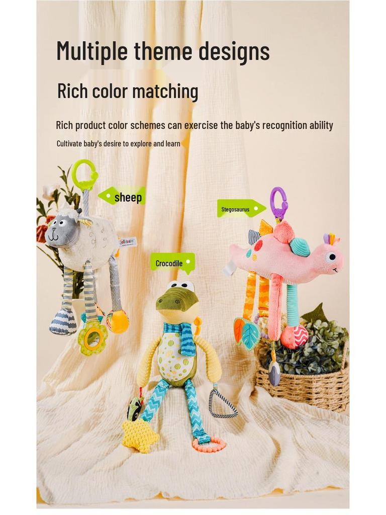 Multifunctional Baby Car Seat Crib Toy: Stroller Pendant, Funhouse Mirror, Soothing Rattle
