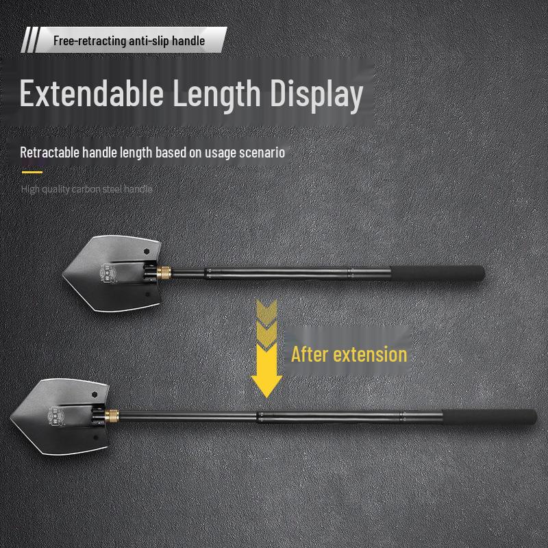 Changlin Telescopic Manganese Steel Engineer's Shovel with Extension Rod - Large for Forest Fire Fighting & Vehicle Mounting Outdoor