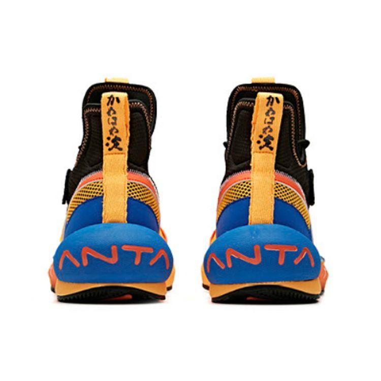 Anta Dragon Ball X  Collaboration Goku Super Saiyan Mid-Top Basketball Shoes Women Sneaker Black Orange 12941602-2