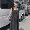 Women's Black Suspender Skirt - Summer Sweet & Spicy, Hip-Hugging, Long Vest Skirt with Elegant Swing