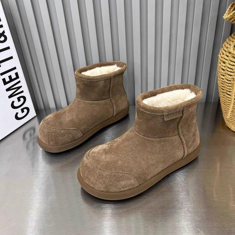 Thick-soled Snow Boots Winter New Warm Cotton Shoes Niche Non-slip Big-headed Bread Shoes Snow Warm Shoes