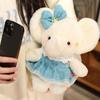 Soft Cartoon Rabbit Plush Toys Wearing Bow Lace Dress Plush Elephant Doll  Gift for Couples