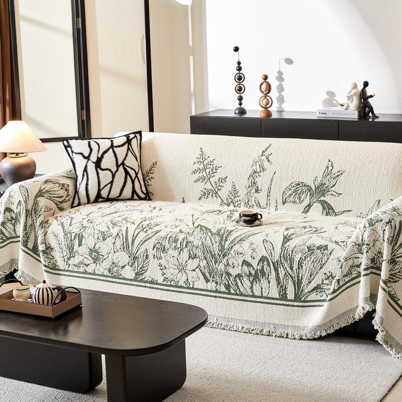 Sofatuch Neu Verdicktes Wollgarn Vier-Jahreszeiten Universalbezug Decke All-inclusive Universal-Sofabezug