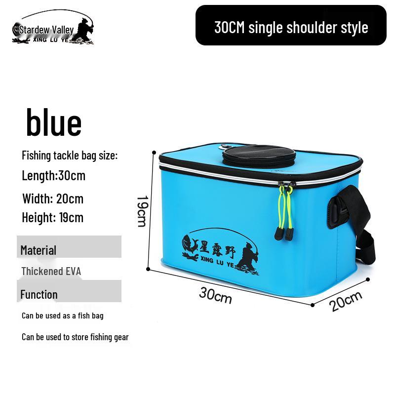 Collapsible EVA Fish Bucket with Strap - Multifunctional and Thickened Design with Built-in Keepnet
