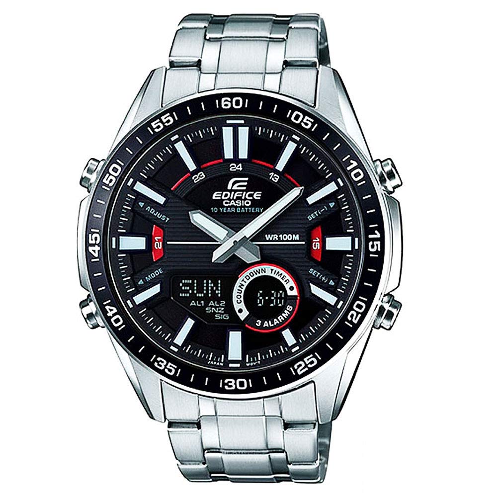 CASIO EDIFICE Analog Digital Chronograph Watch Microfiber Cloth 13 x 13 cm Included [Set Product] [Casio] EFV-C100D-1AVDF Men's & [Re-imported