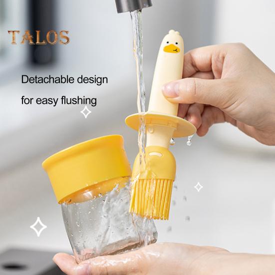 Household Oil Pot Easy Dipping Applying Grease Convenient Cleaning Useful Integrated Design Oil Pot Kitchen Supplies