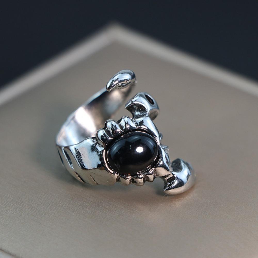 European and American Men's Trendy Metal Ring, Retro Style Cool and Handsome Design Totem Geometric Men's Ring